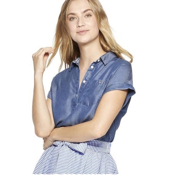 Vineyard Vines X Target Short Sleeve Chambray Shirt - Picture 1 of 4